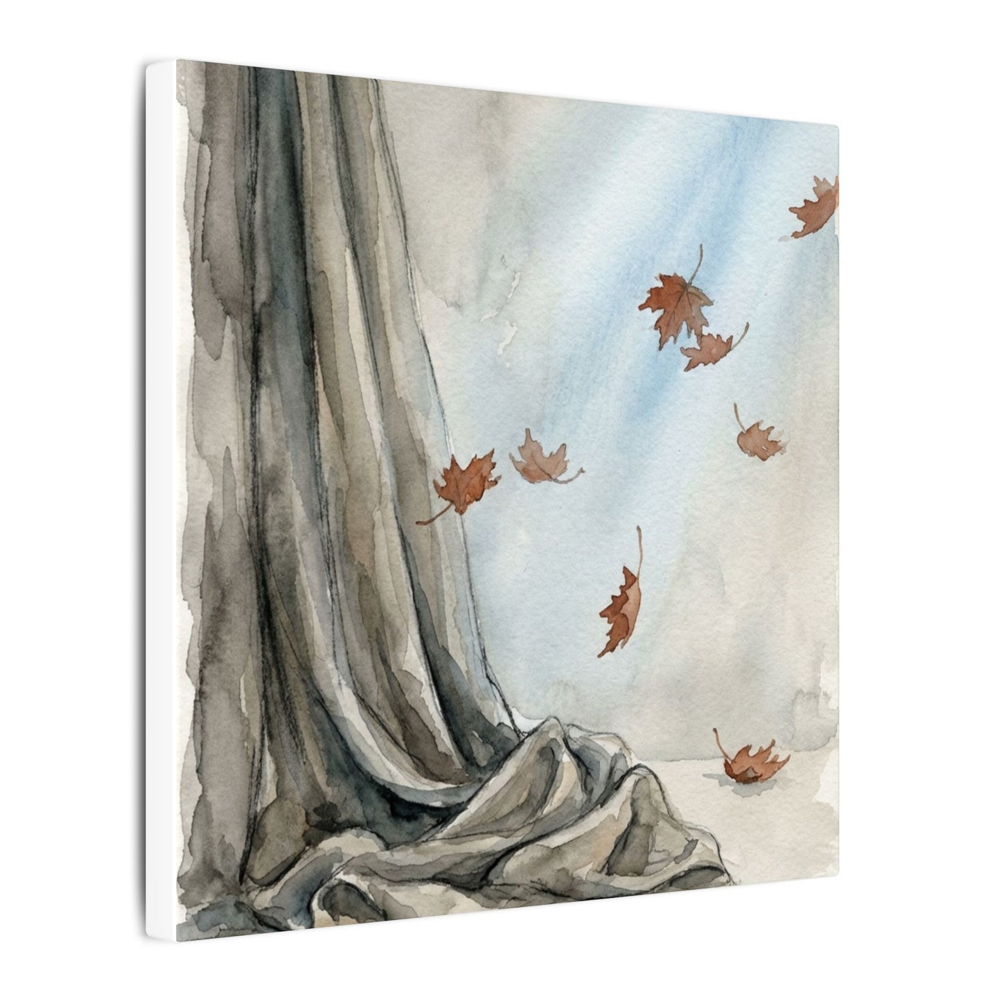 Ma Silk Drape Canvas Art - Japandi Watercolor