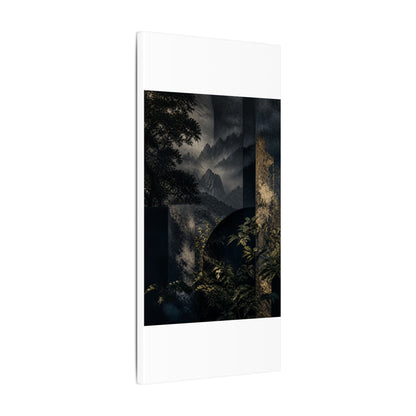 Mountain Mist Summer Canvas Art | Dark Japandi Atmospheric Design