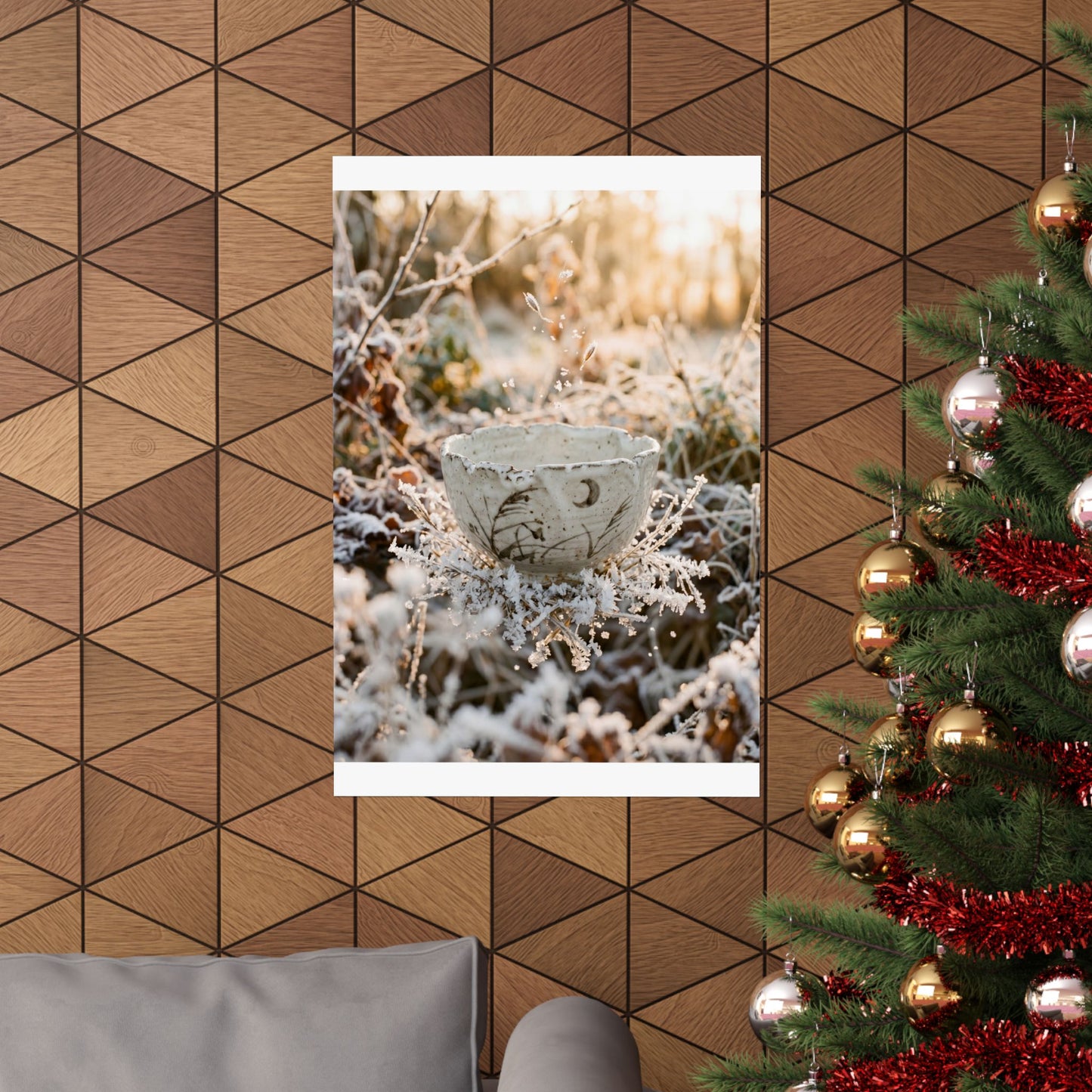 Golden Hour Ceramic Bowl Wall Art Print - Japandi Kanso