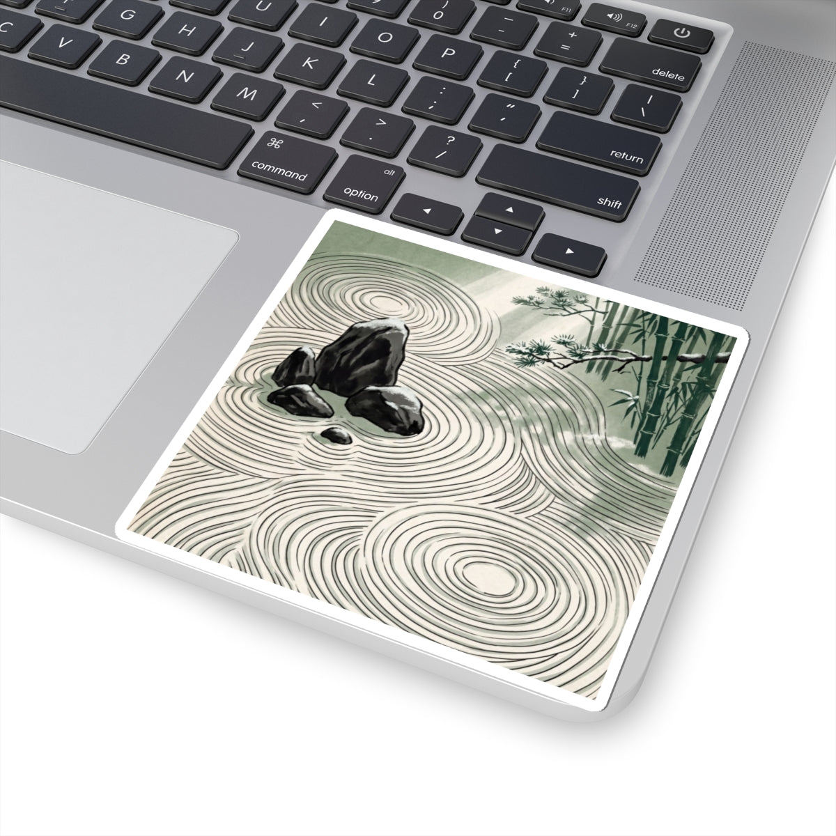 Calm Rock Garden Sticker - Ukiyo E Inspired Zen