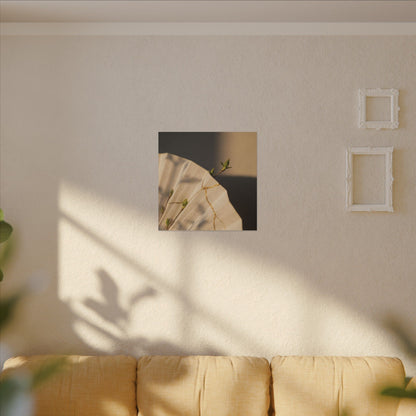 Paper Fold Gold Vein Canvas Art | Healing Kintsugi Art