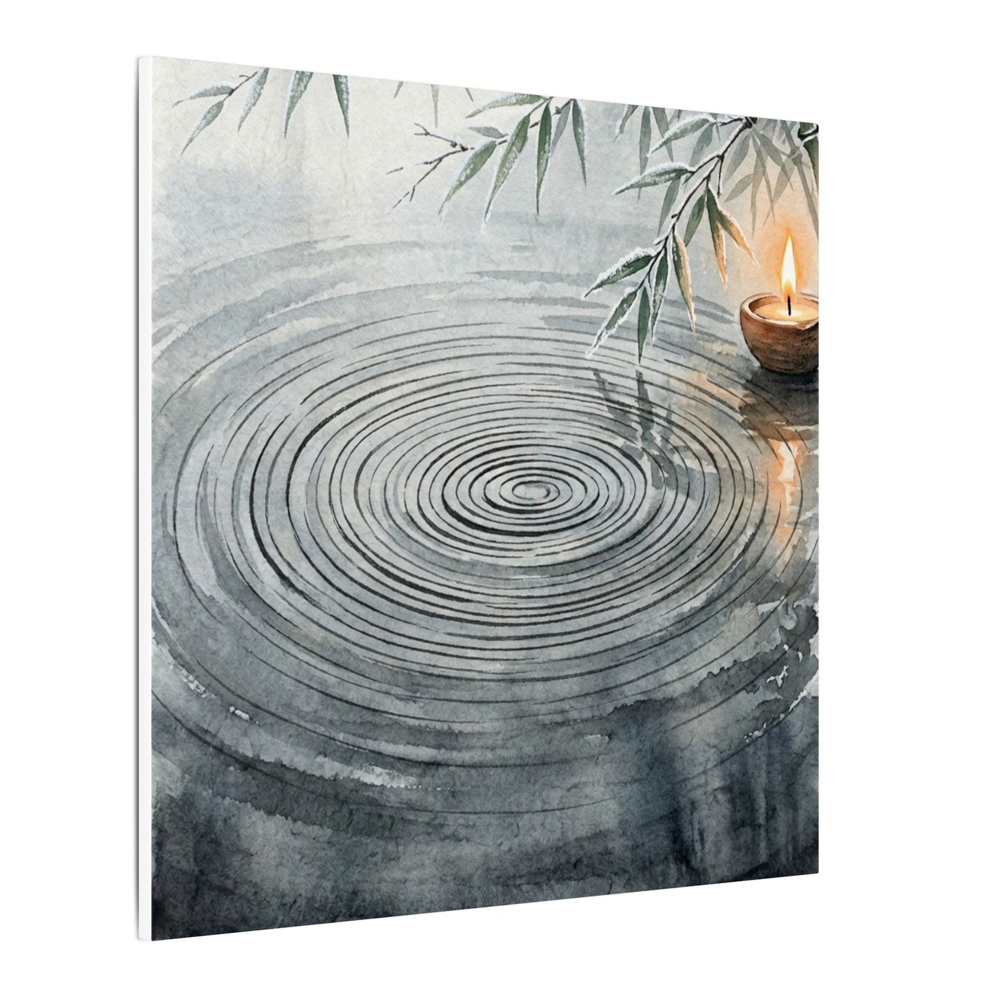 Water Ripple Sumi E Canvas Art | Calm Zen Art