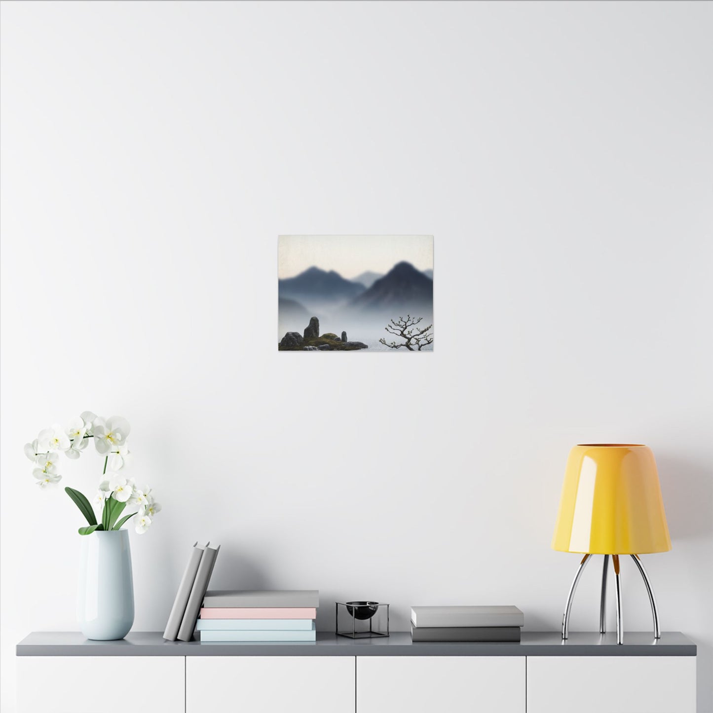 Mountain Mist Karesansui Canvas Art | Contemplative Zen Art