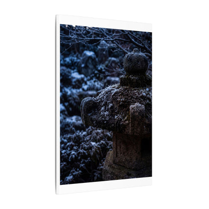 Moody Stone Lantern Canvas Art - Shadow Zen Dark Japandi