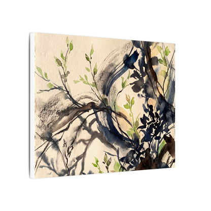 Ma Shadow Play Canvas Art - Dark Japandi Charcoal Ink