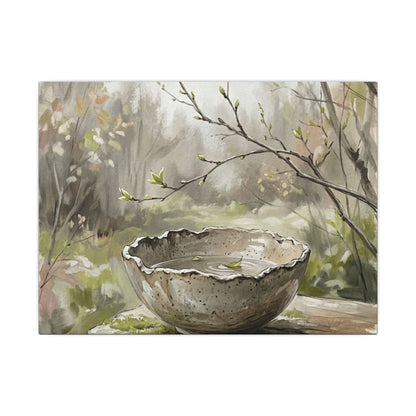 Japandi Ceramic Bowl in Overcast | Minimal Line Canvas Art