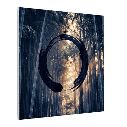 Bamboo Grove Canvas Art | Winter Zen Enso Art