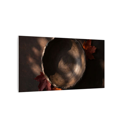 Ceramic Bowl Canvas Art | Autumn Dark Japandi Dark Texture Art