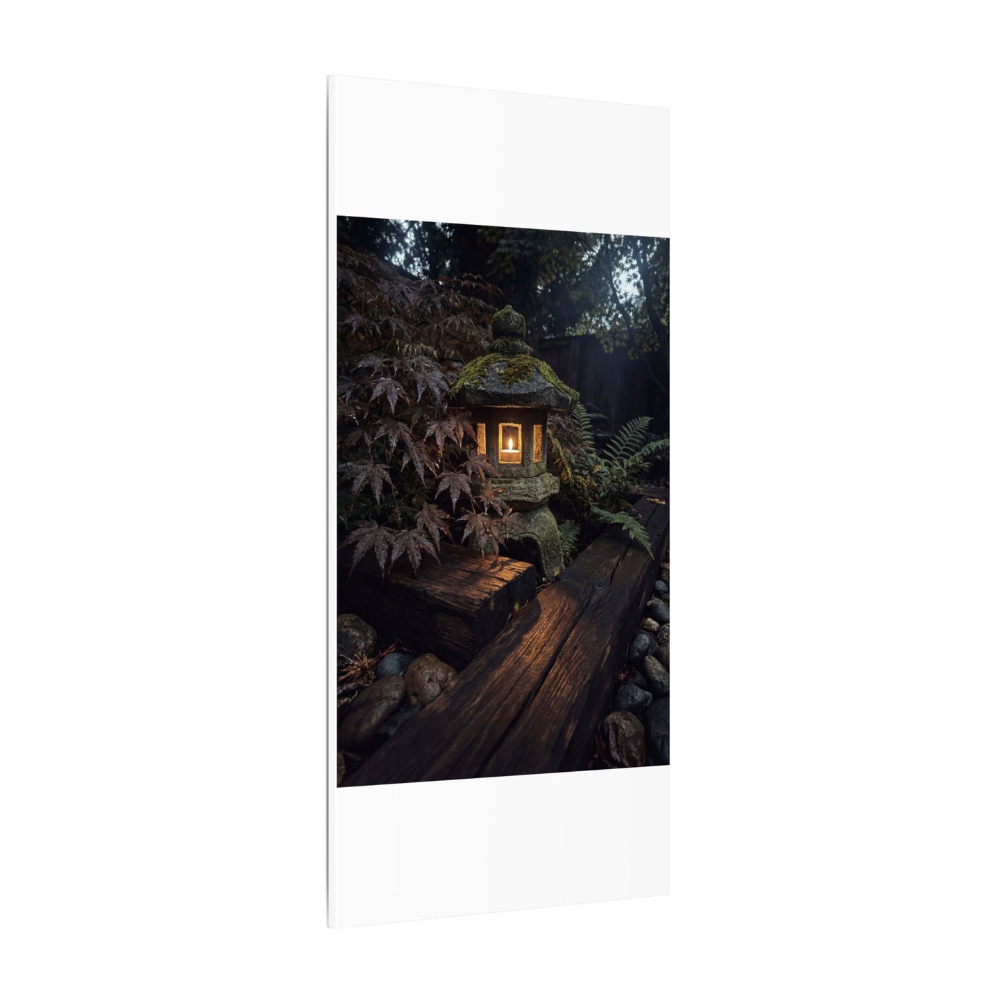 Moody Moonlit Garden Canvas Art - Shadow Zen Dark Japandi