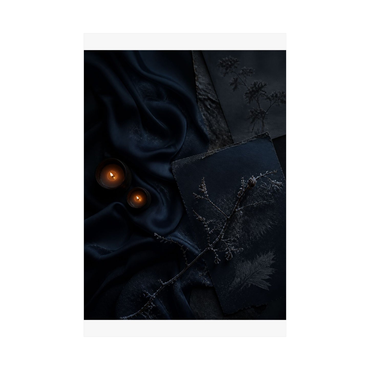 Silk Drape Wall Art Print | Winter Dark Japandi Moody Minimal Art