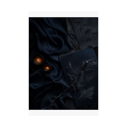 Silk Drape Wall Art Print | Winter Dark Japandi Moody Minimal Art