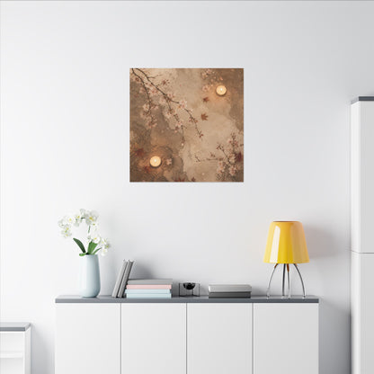 Cherry Blossom Canvas Art | Autumn Japandi Japanese Pattern Art