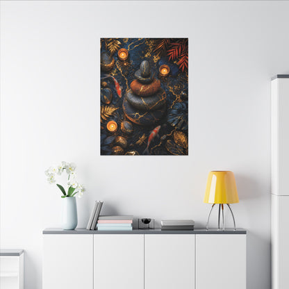 Summer River Stones Gold Vein Canvas Art | Resilient Decor