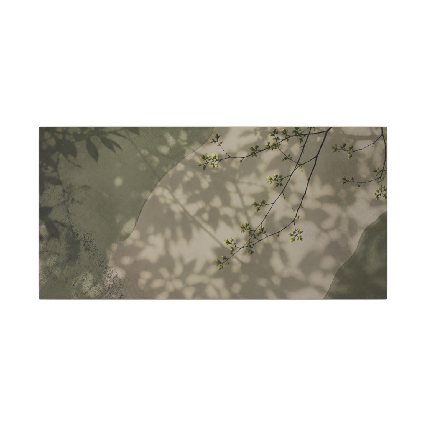 Neutral Shadow Play Canvas Art - Japanese Pattern Japandi