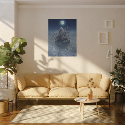 Spring Rock Garden Ukiyo E Inspired Canvas Art | Tranquil Decor