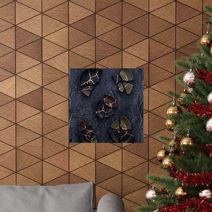Moody Broken Pottery Wall Art Print - Shadow Zen Dark Japandi