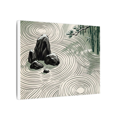 Shibui Rock Garden Canvas Art - Zen Ukiyo E Inspired