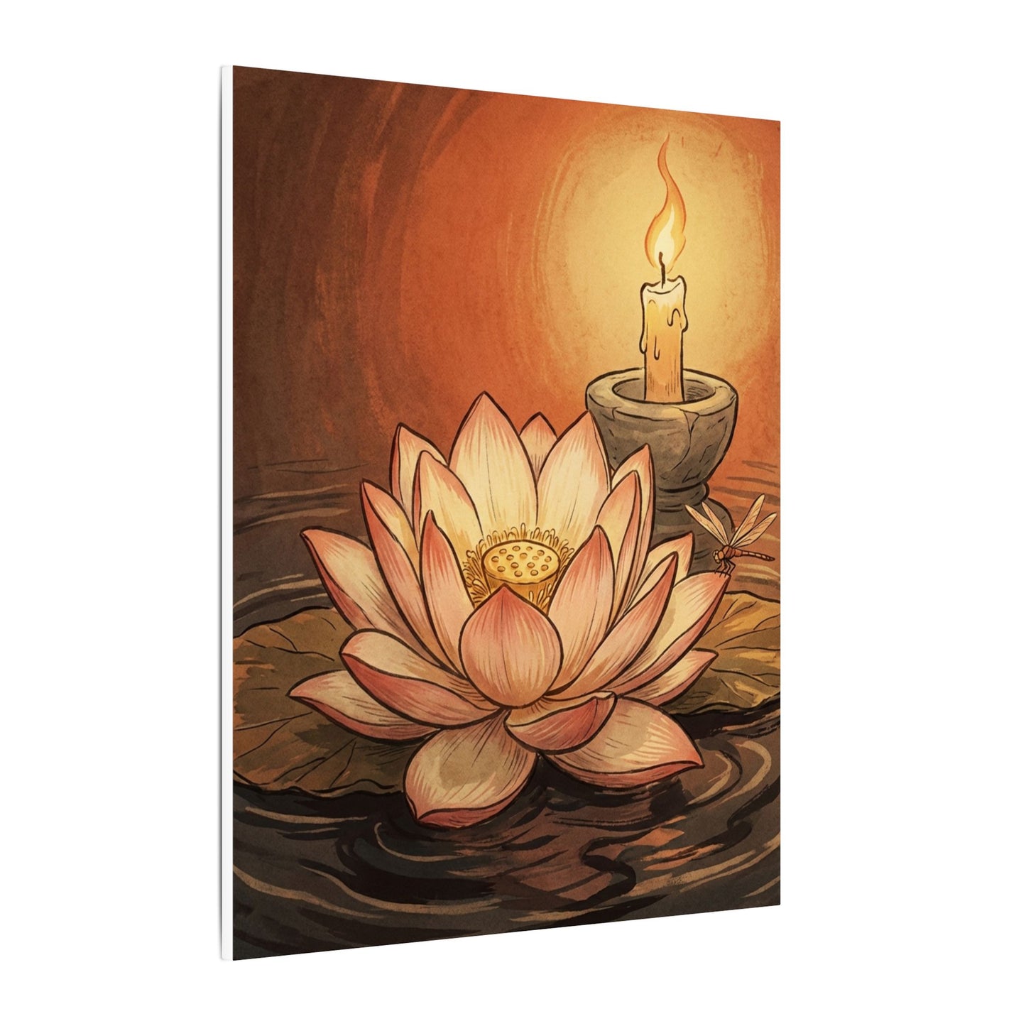 Lotus Flower Summer Canvas Art | Zen Contemplative Design