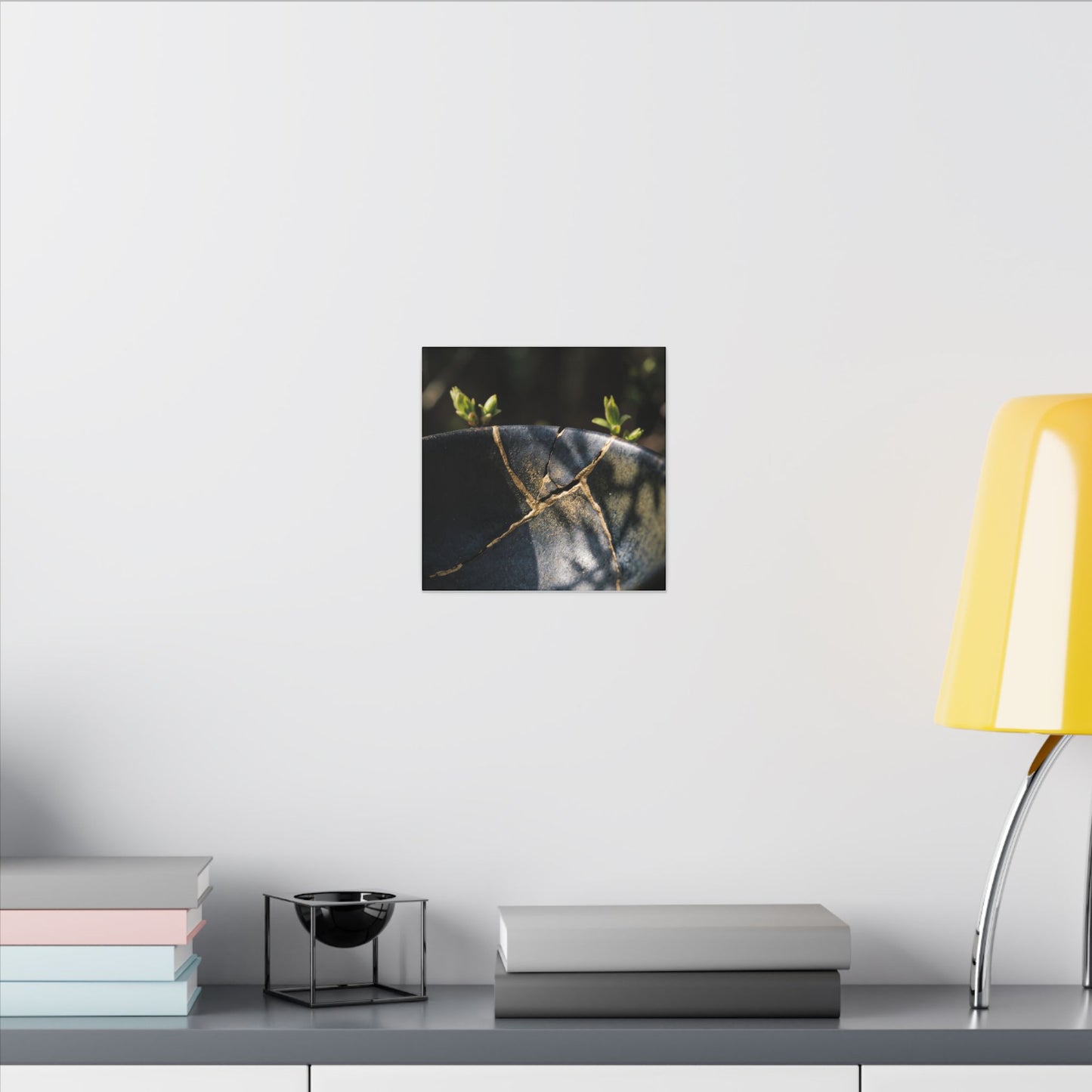 Seijaku Broken Pottery Canvas Art - Dark Japandi Shadow Zen