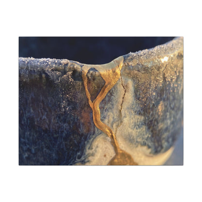 Winter Ceramic Bowl Gold Vein Canvas Art | Healing Decor