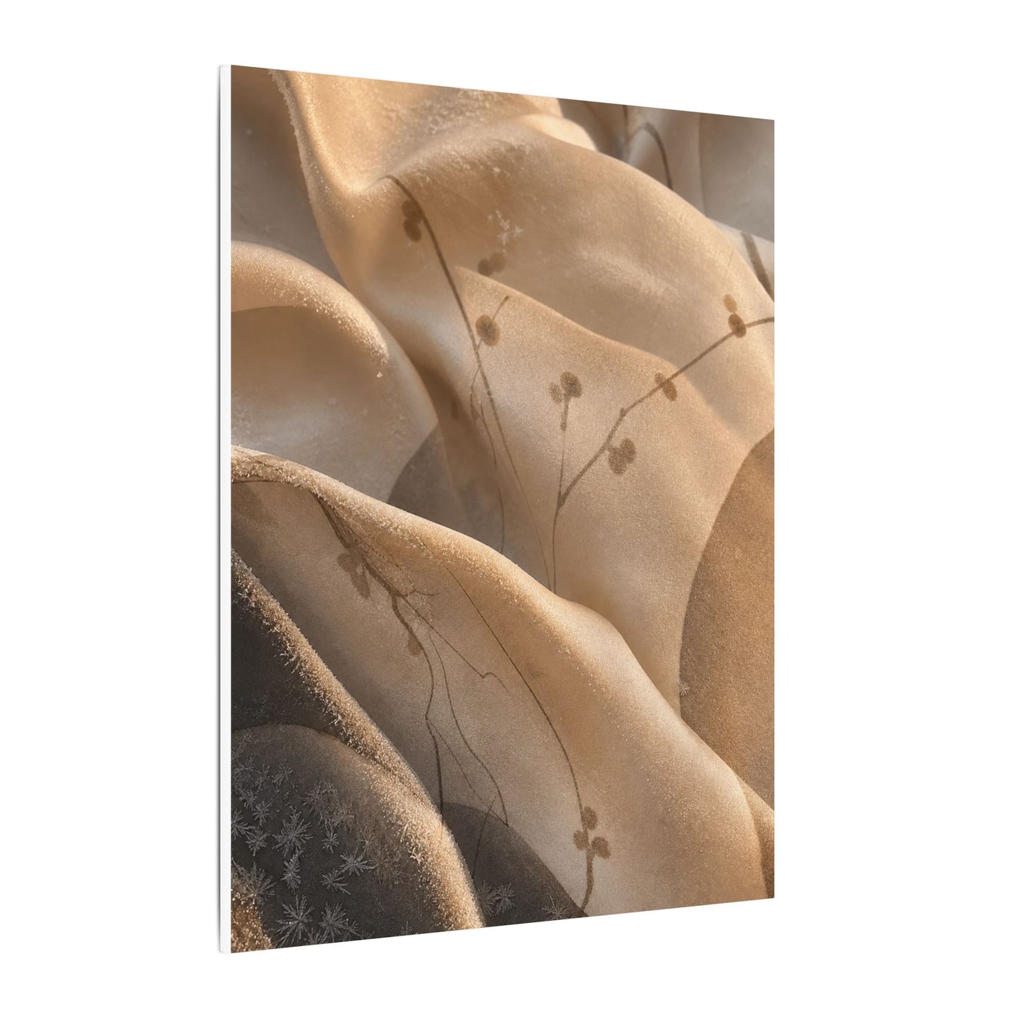 Japandi Silk Drape in Golden Hour | Japanese Pattern Canvas Art