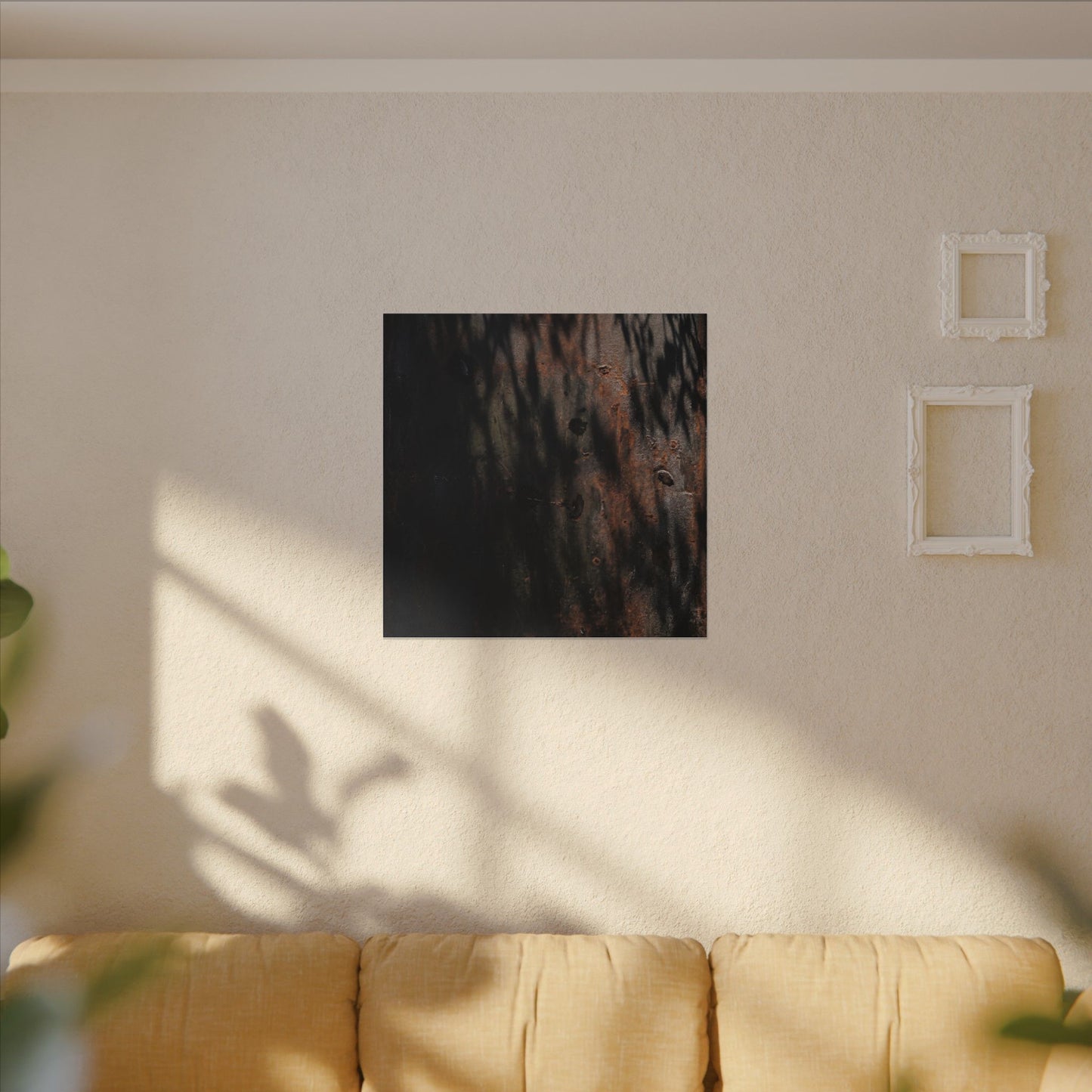 Rust Patina Shadow Zen Canvas Art | Luxurious Dark Japandi Art