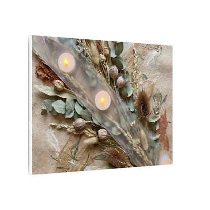Candlelight Dried Flowers Canvas Art - Japandi Kanso