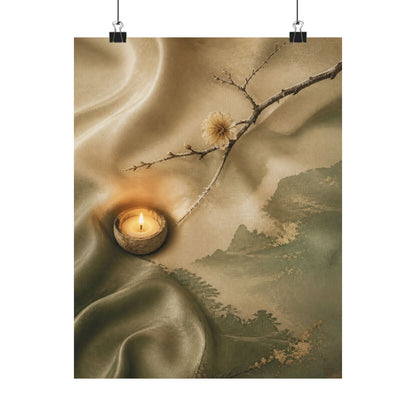 Candlelight Silk Drape Wall Art Print - Japandi Ma