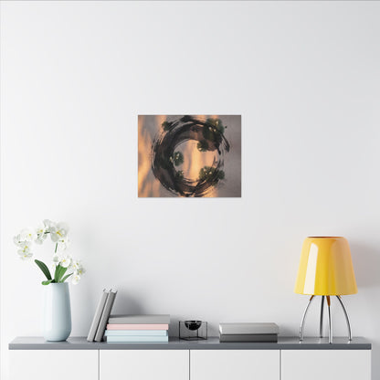 Ink Brushstroke Spring Canvas Art | Dark Japandi Bold Design