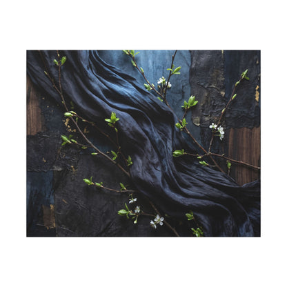 Spring Silk Drape Dark Texture Canvas Art | Atmospheric Decor