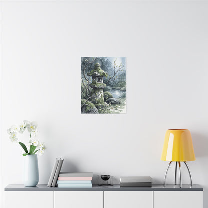 Moonlight Stone Lantern Canvas Art - Japandi Seijaku