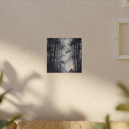 Tranquil Bamboo Grove Canvas Art - Sumi E Zen