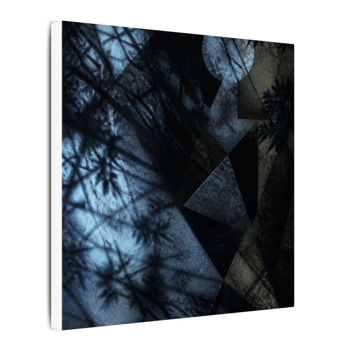 Shadow Play Winter Canvas Art | Dark Japandi Luxurious Design