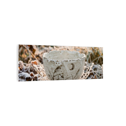 Japandi Ceramic Bowl in Golden Hour | Japanese Pattern Canvas Art