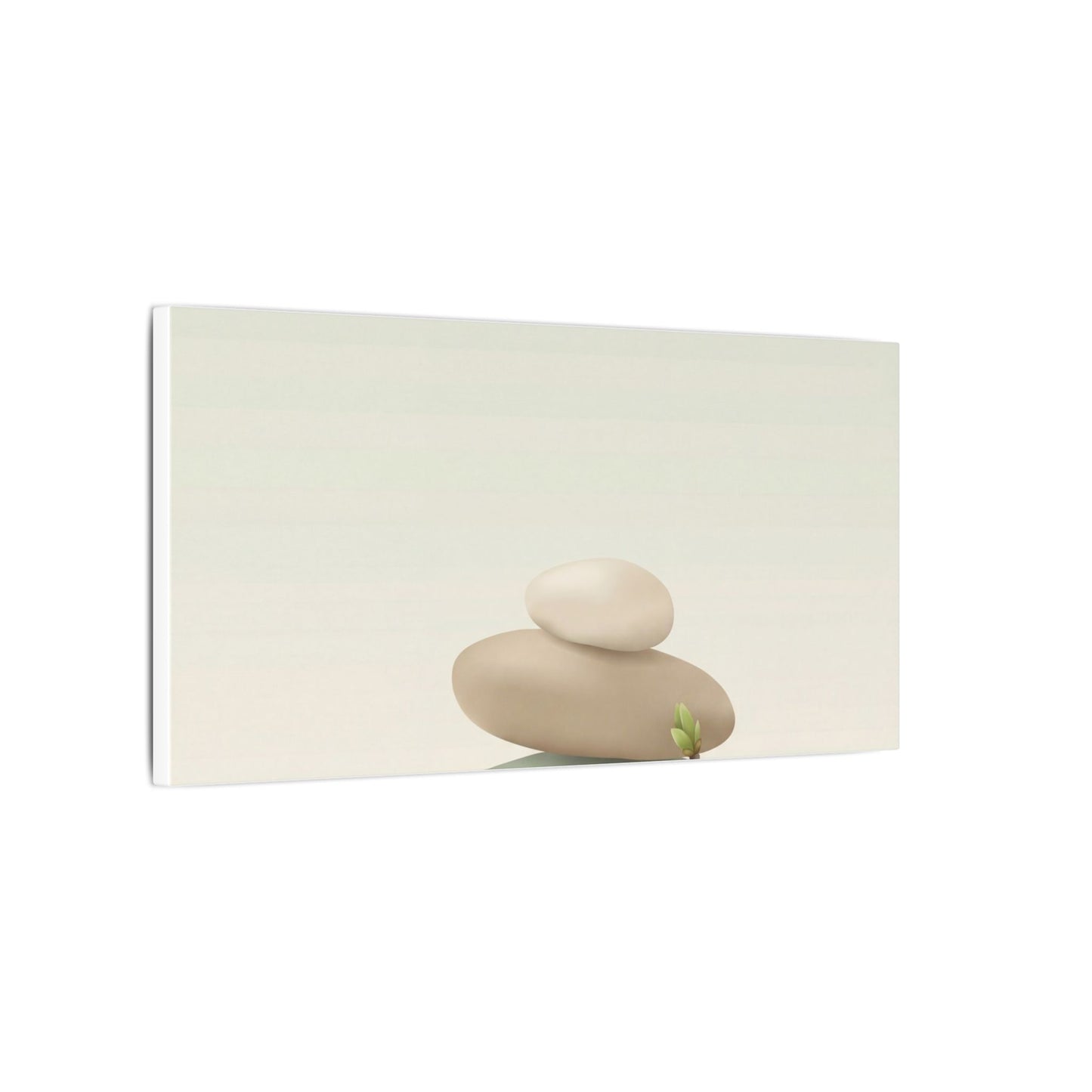 Dawn River Stones Canvas Art - Japandi Fukinsei