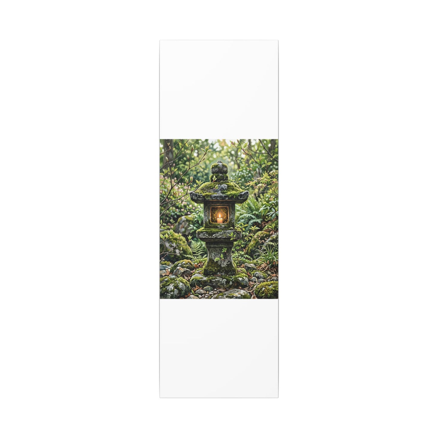 Neutral Stone Lantern Canvas Art - Japanese Pattern Japandi