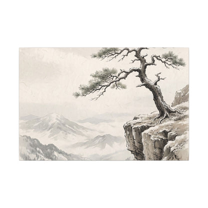 Seijaku Pine Tree Canvas Art - Japandi Japanese Pattern