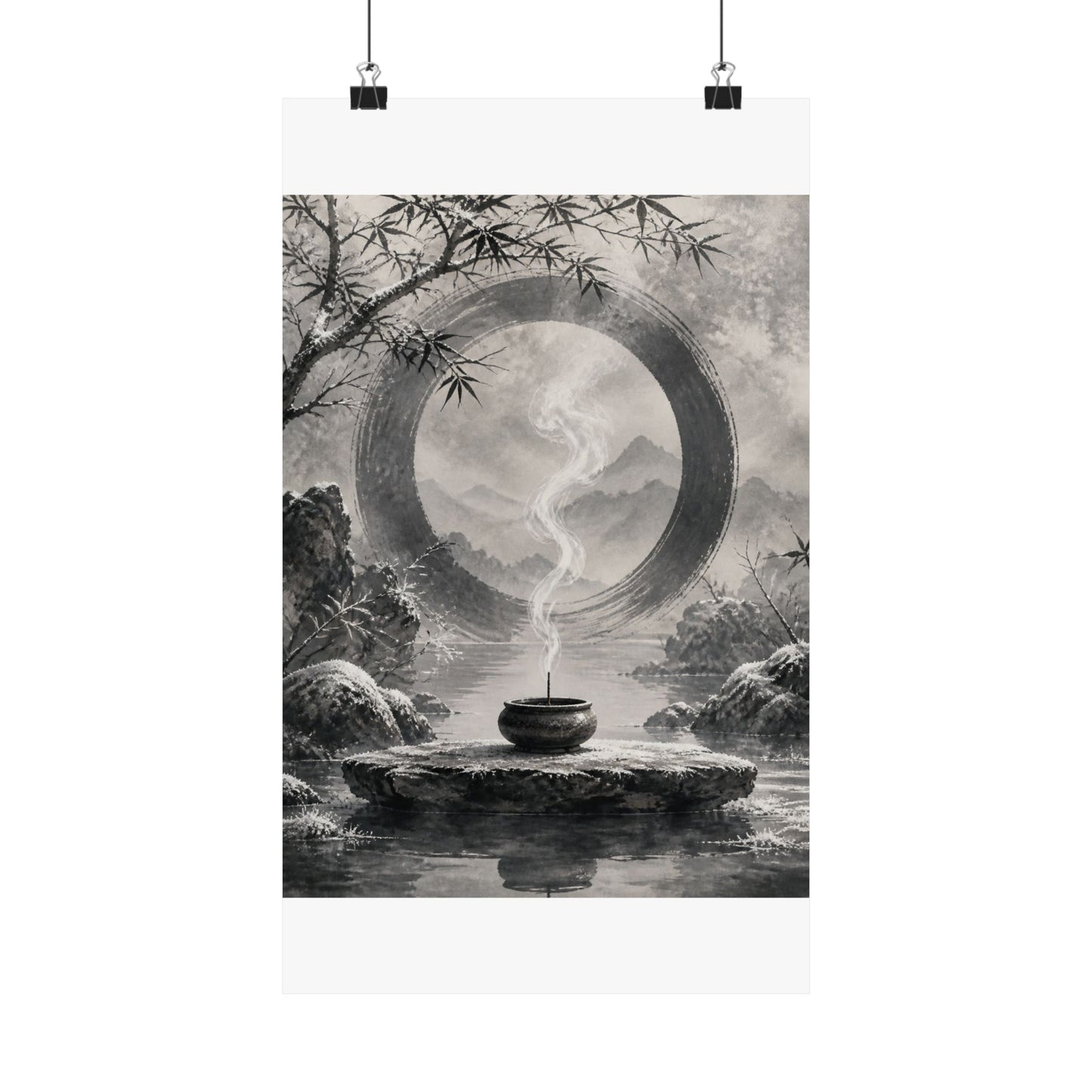 Dappled Incense Smoke Wall Art Print - Zen Seijaku