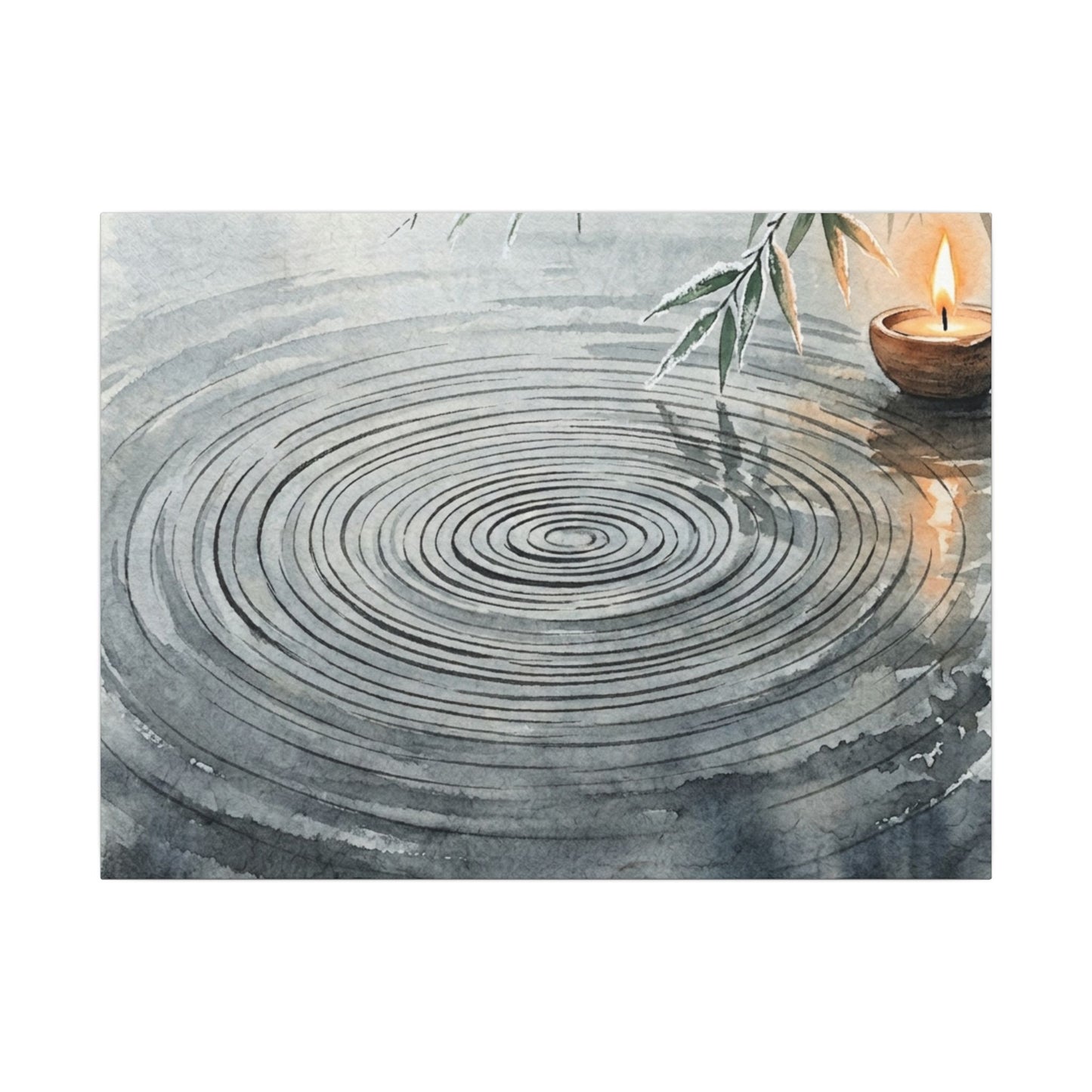 Water Ripple Sumi E Canvas Art | Calm Zen Art