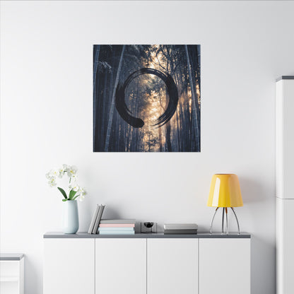 Bamboo Grove Canvas Art | Winter Zen Enso Art