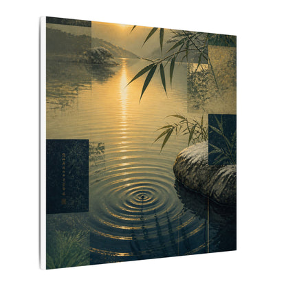Zen Water Ripple in Golden Hour | Ukiyo E Inspired Canvas Art