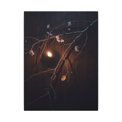 Datsuzoku Cherry Blossom Canvas Art - Dark Japandi Moody Minimal