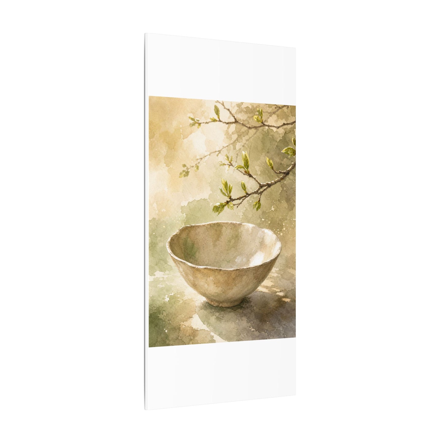 Warm Ceramic Bowl Canvas Art - Watercolor Japandi