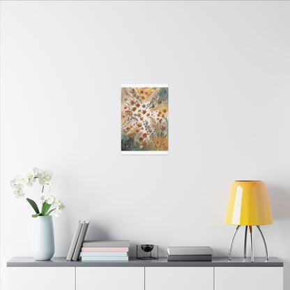 Dried Flowers Canvas Art | Autumn Japandi Watercolor Art