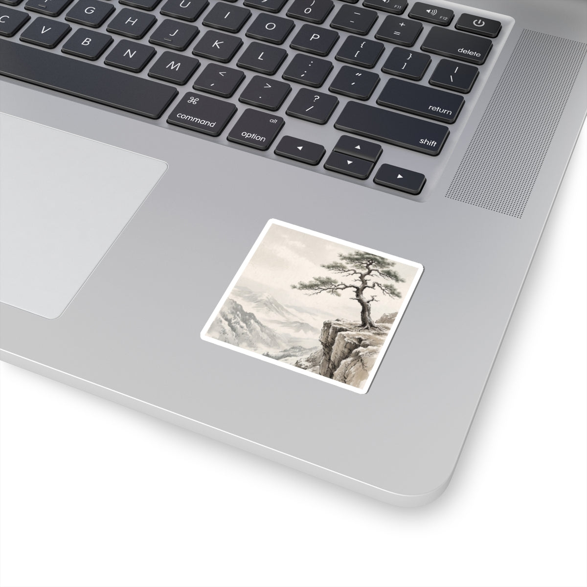 Neutral Pine Tree Sticker - Japanese Pattern Japandi
