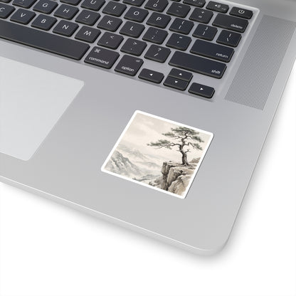Neutral Pine Tree Sticker - Japanese Pattern Japandi