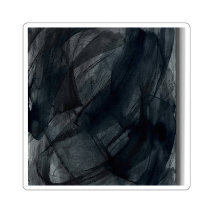 Deep Tones Dark Japandi Charcoal Sticker | Deep Tones Charcoal Ink Art Print