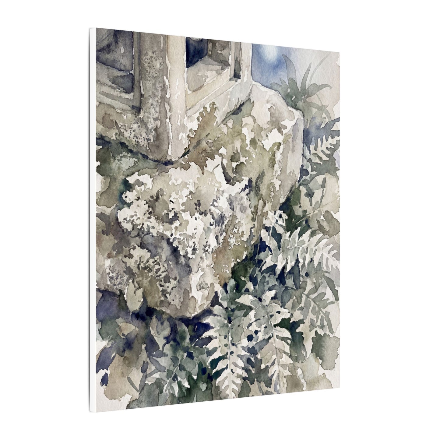 Stone Lantern Watercolor Canvas Art | Elegant Japandi Art