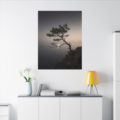 Dawn Pine Tree Canvas Art - Dark Japandi Datsuzoku
