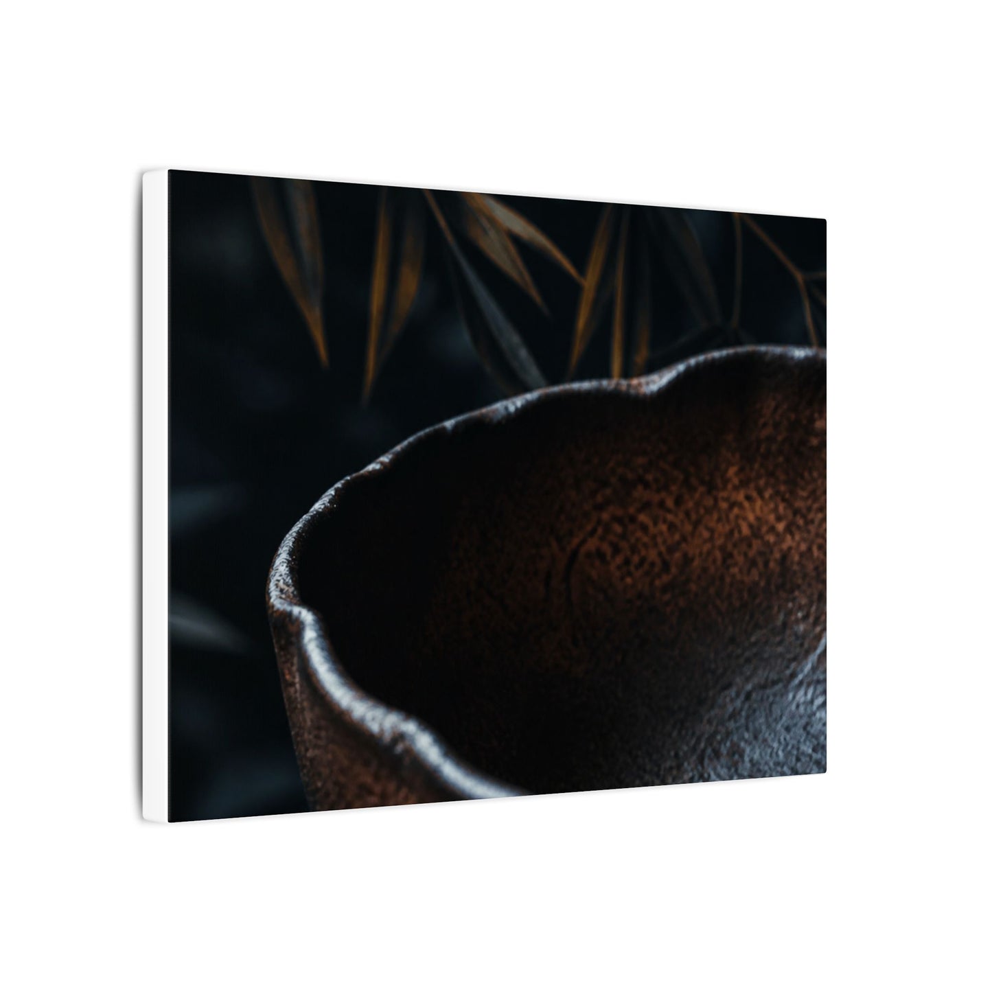 Luxurious Ceramic Bowl Canvas Art - Shadow Zen Dark Japandi